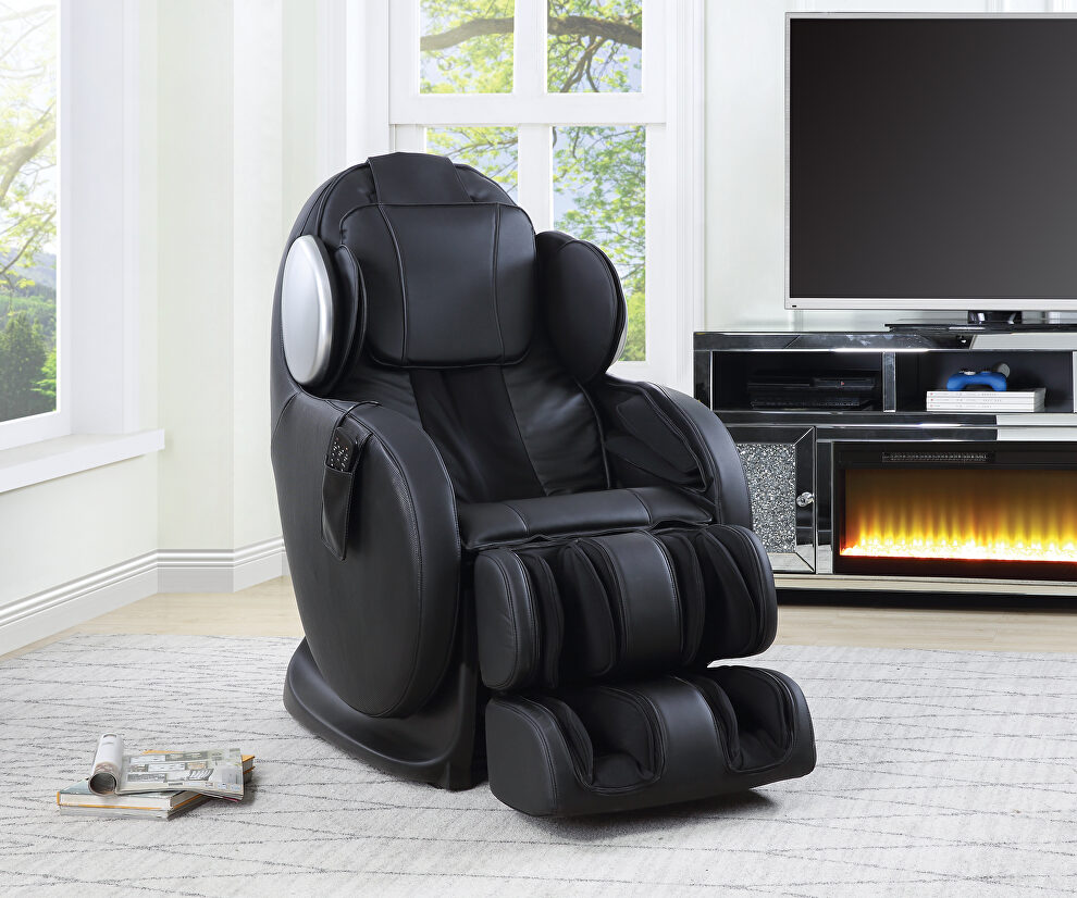 Black pu upholstery 2d whole body massage chair by Acme