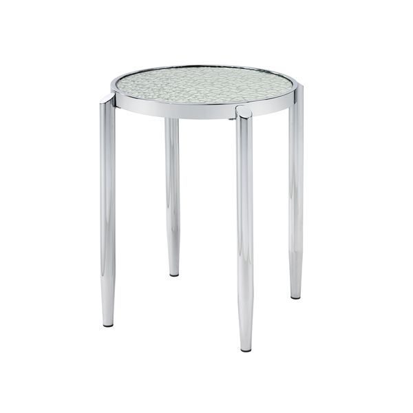 Chrome finish end table by Acme