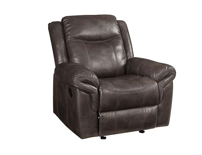 Brown leather-aire reclining recliner chair by Acme