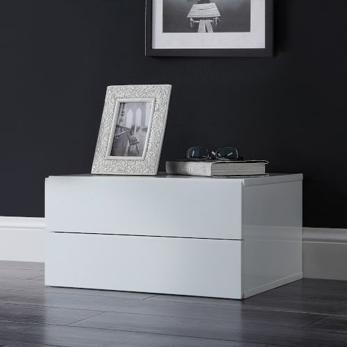 High gloss white finish file cabinet by Acme
