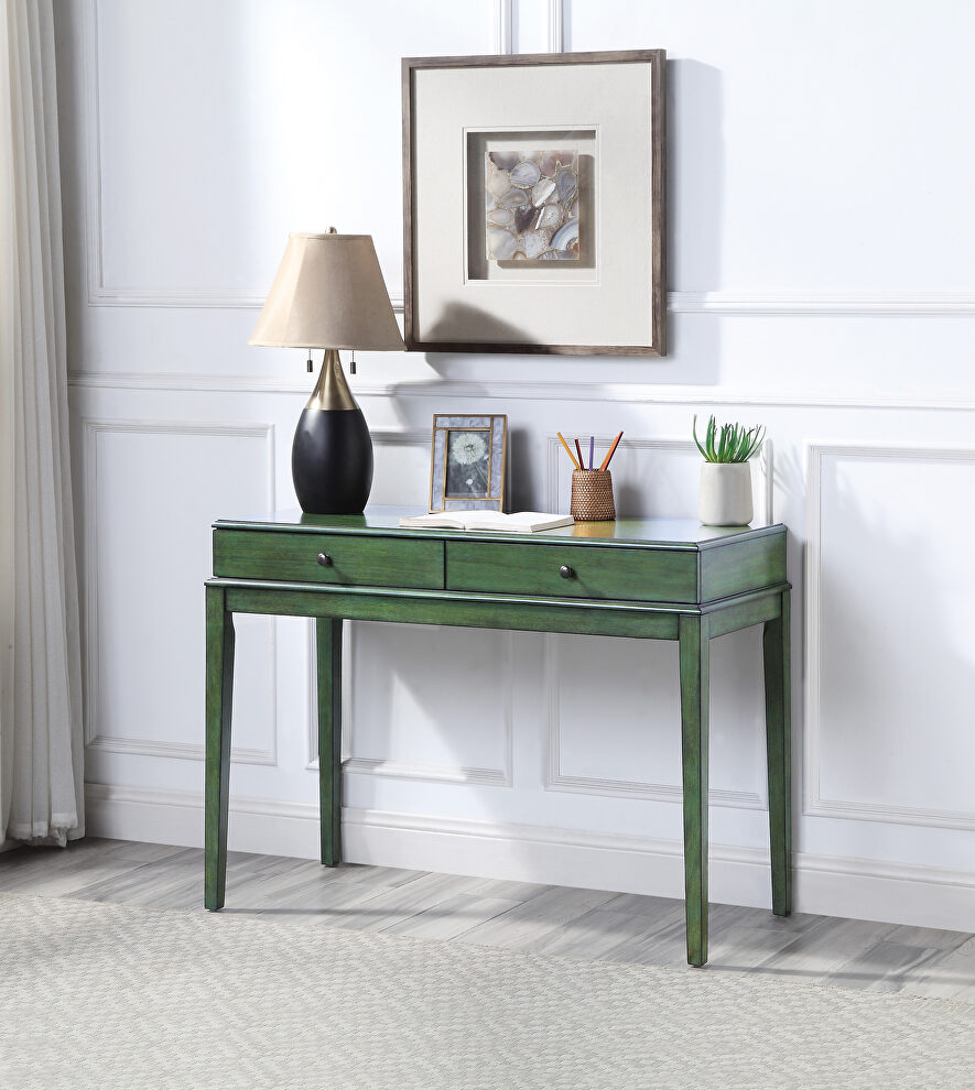 Antique green finish wood writing desk by Acme