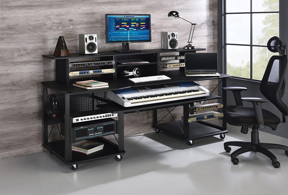 Black finish rectangular music desk by Acme