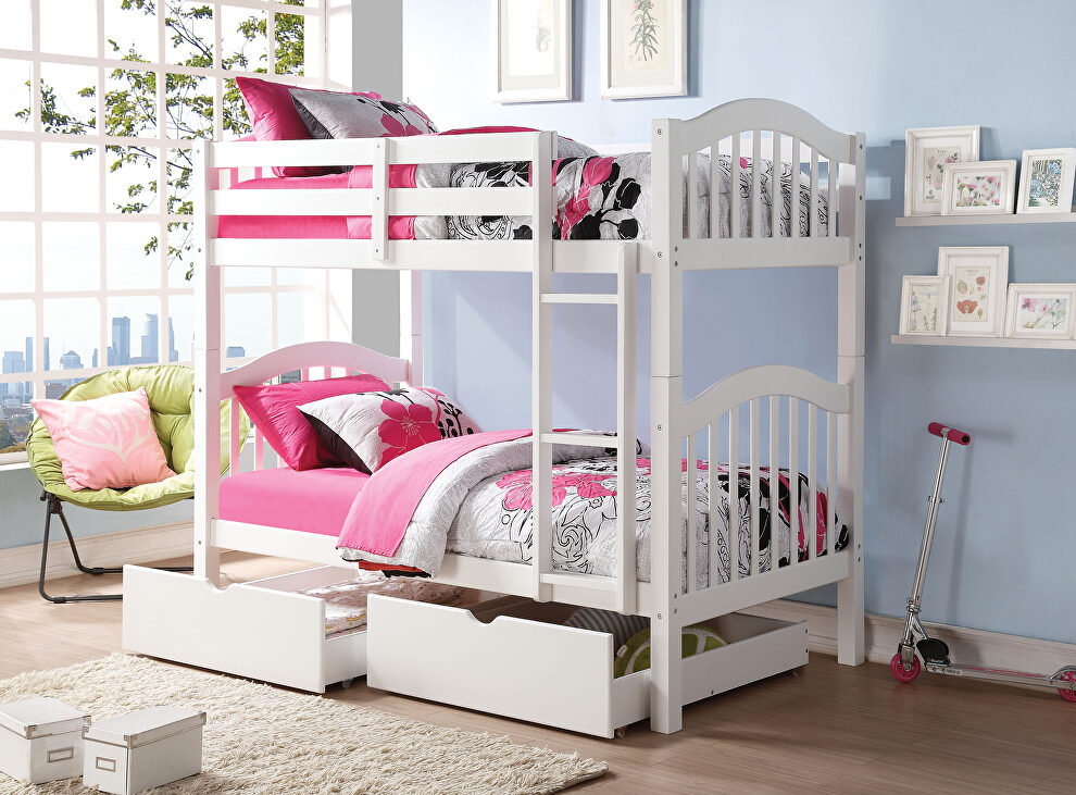 White twin/twin bunk bed by Acme