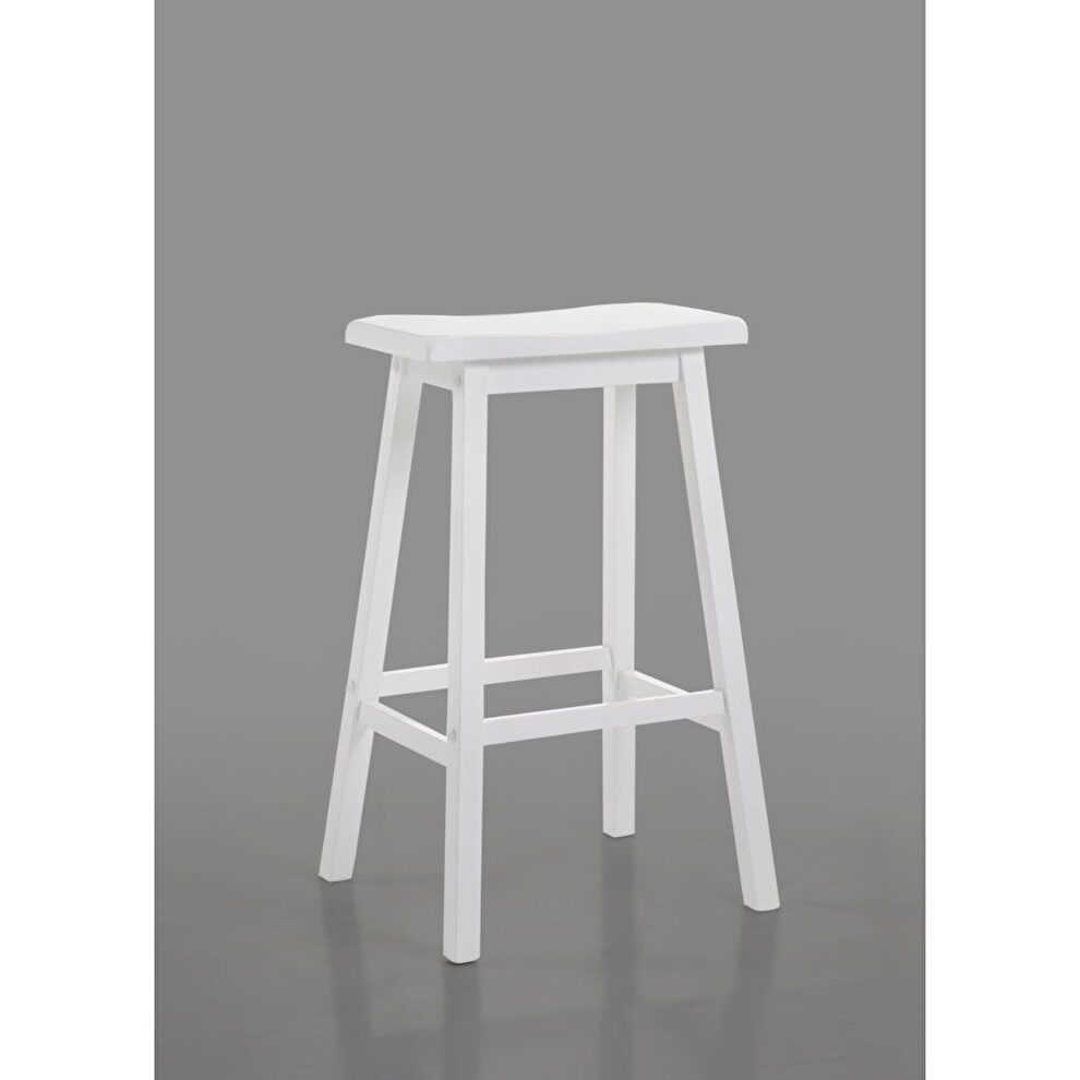 White finish bar stool by Acme