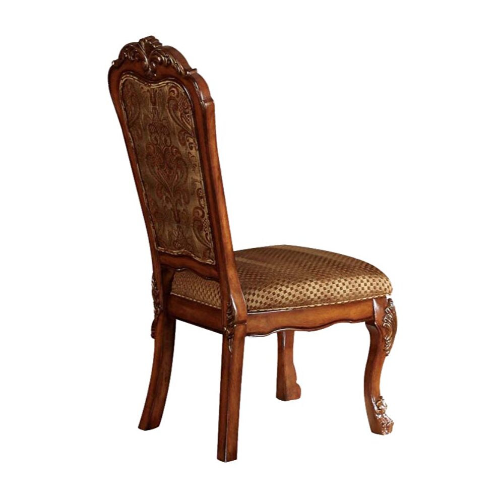 Fabric & cherry oak side chair by Acme