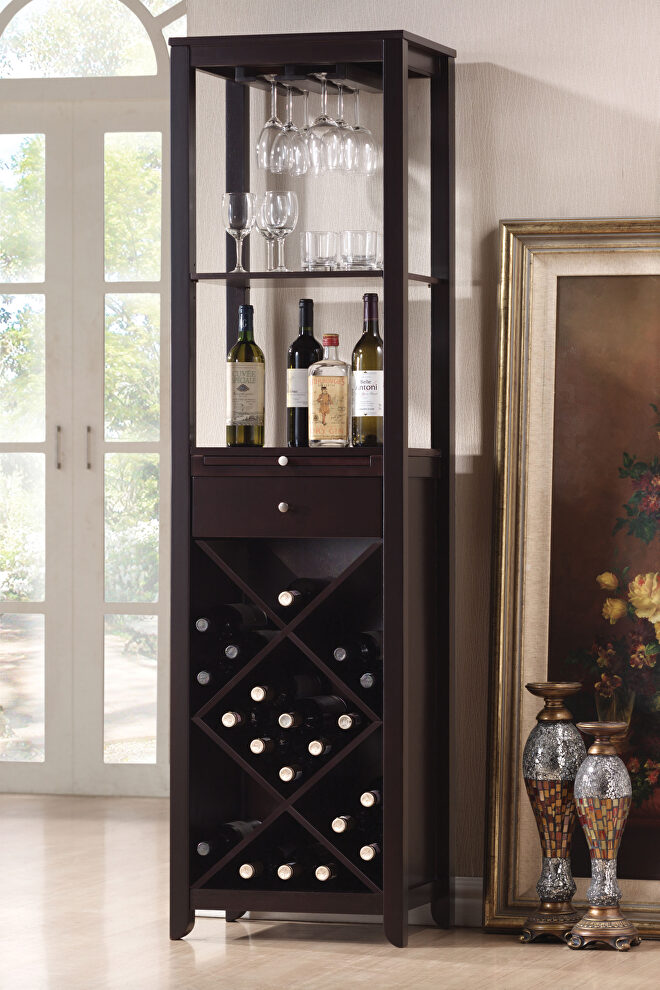 Wenge finish wine cabinet by Acme