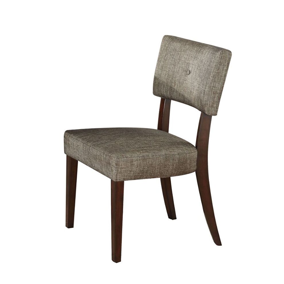 Gray fabric & espresso side chair by Acme
