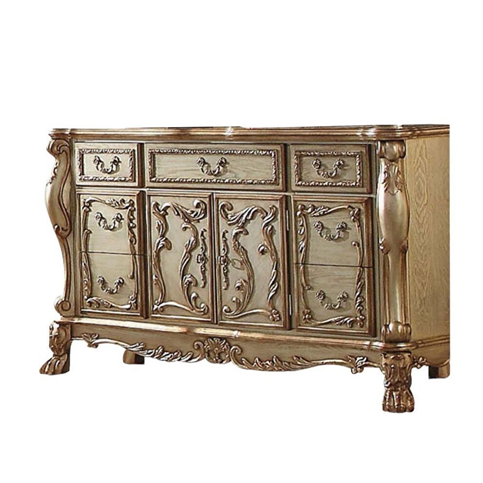 Gold platina classic style dresser by Acme