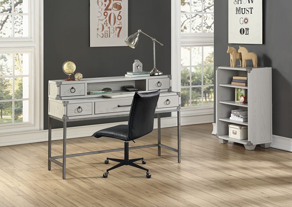 Gray finish desk by Acme
