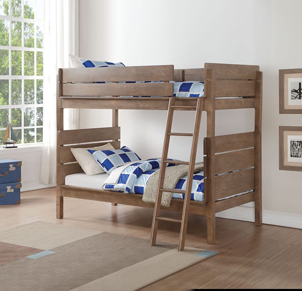 Antique oak twin/twin bunk bed by Acme