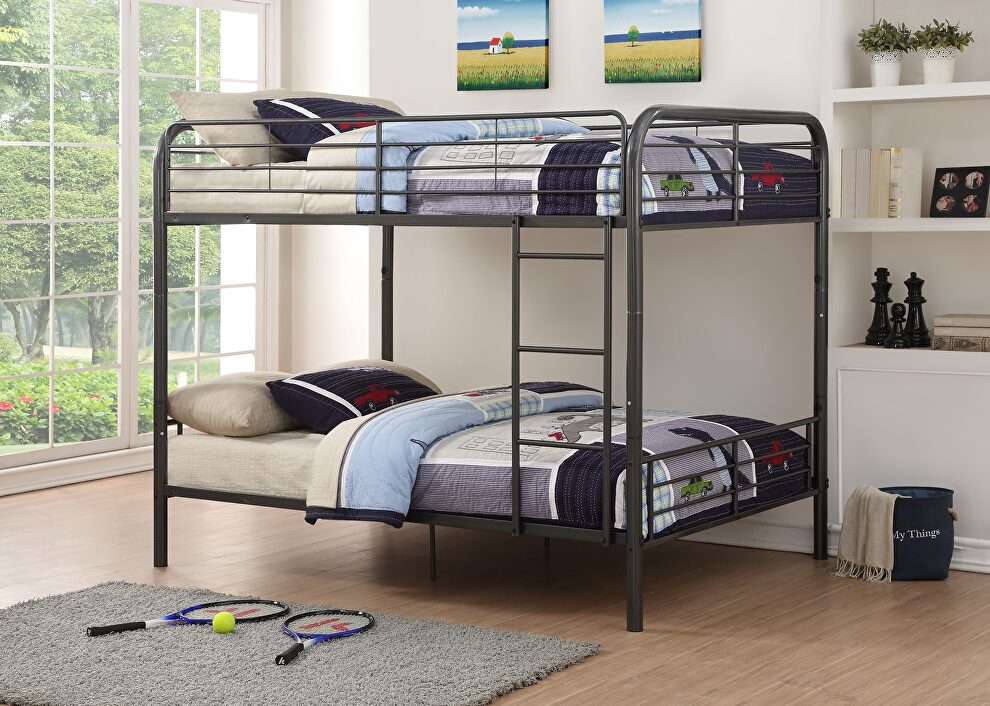 Gunmetal bristol full/full bunk bed by Acme