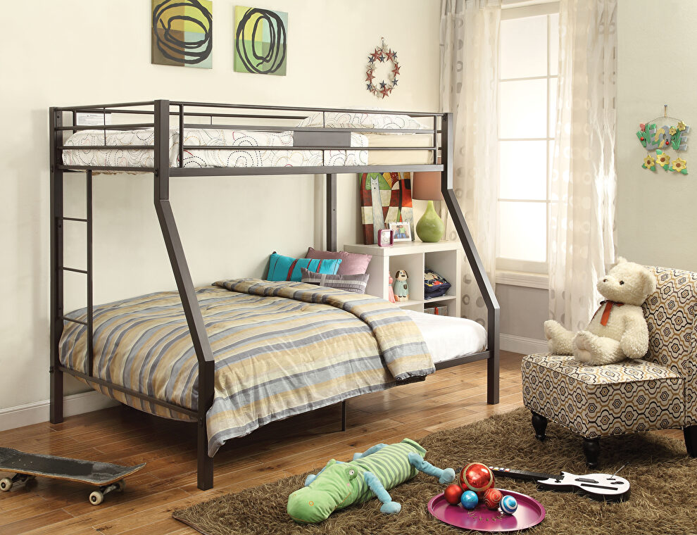 Sandy brown twin/full bunk bed by Acme