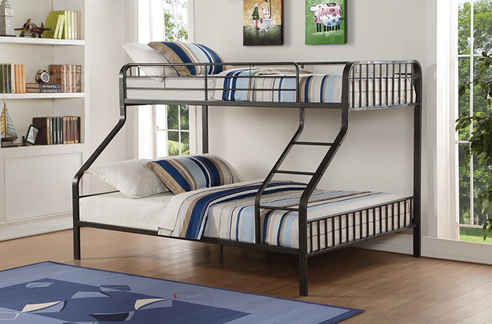Gunmetal twin xl/queen bunk bed by Acme
