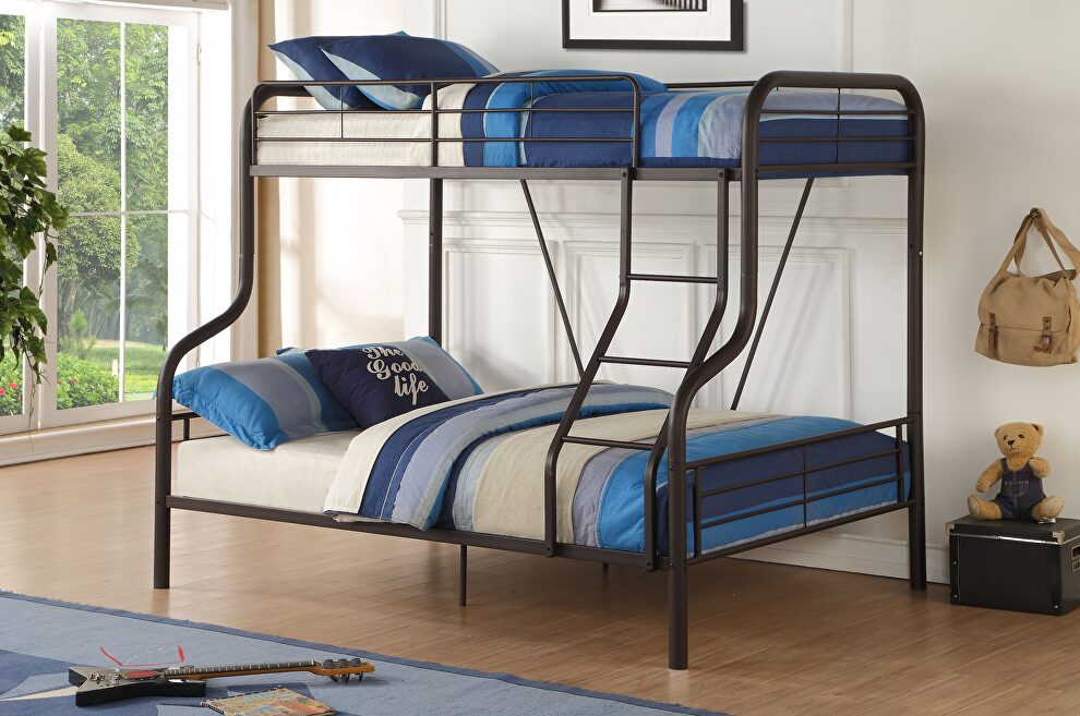 Sandy black cairo twin/full bunk bed by Acme