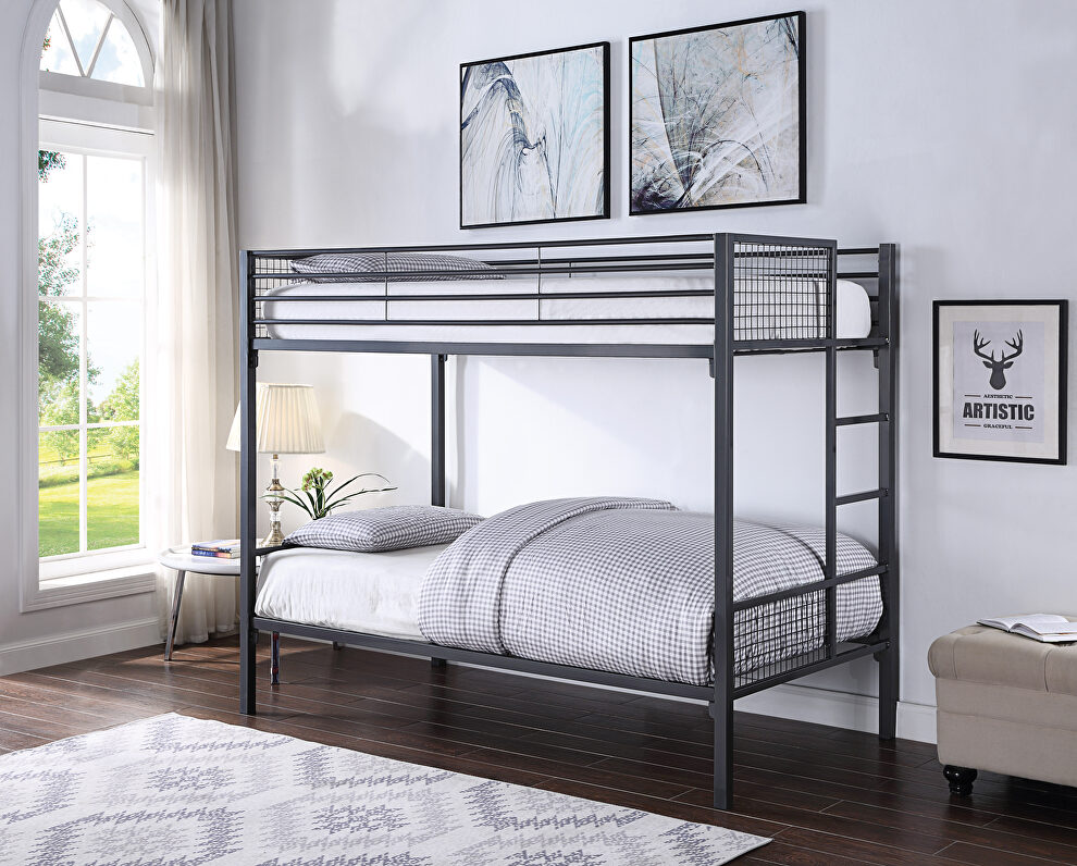 Sandy black twin/twin bunk bed by Acme