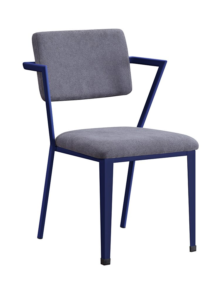Gray fabric & blue finish office chair by Acme