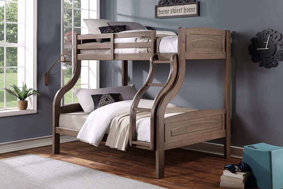 Ash oak twin/full bunk bed by Acme