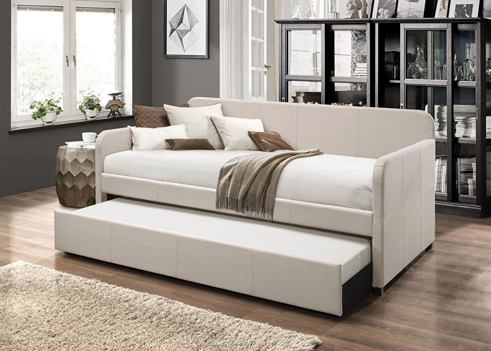Fog fabric daybed & trundle in casual style by Acme