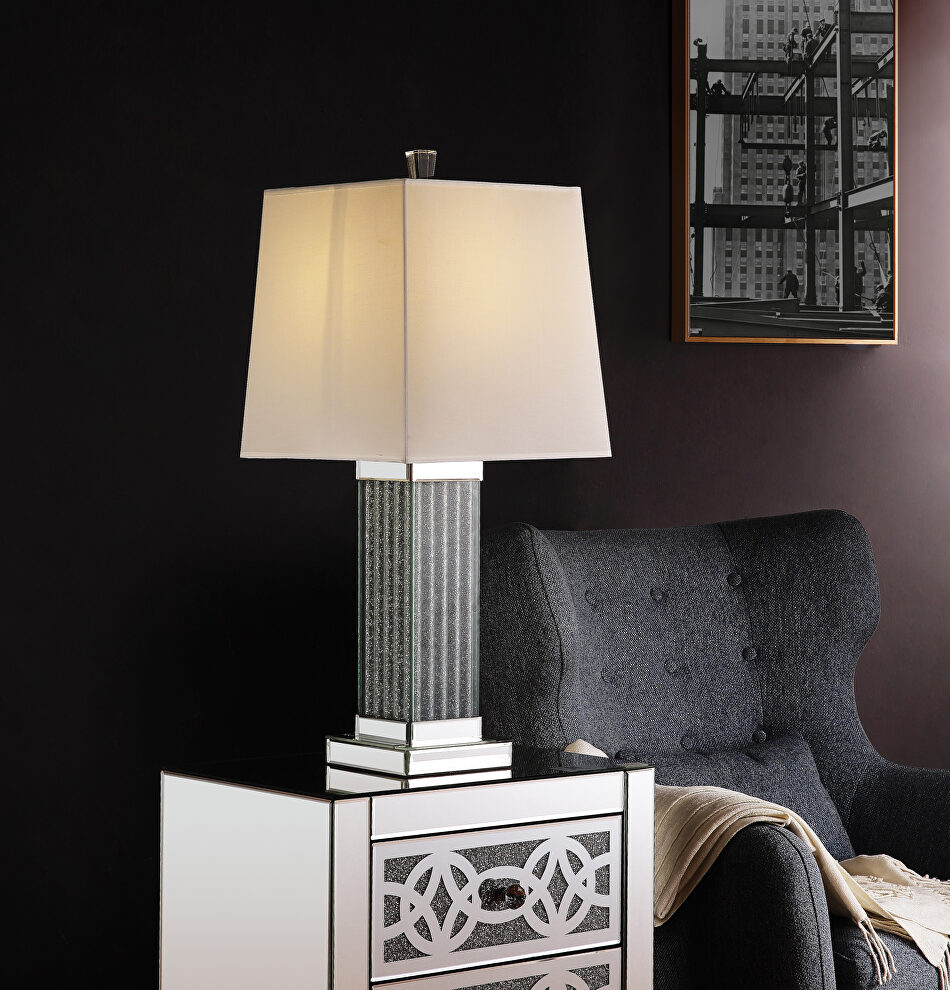 Faux diamond inlay stylish design with modern technology table lamp by Acme
