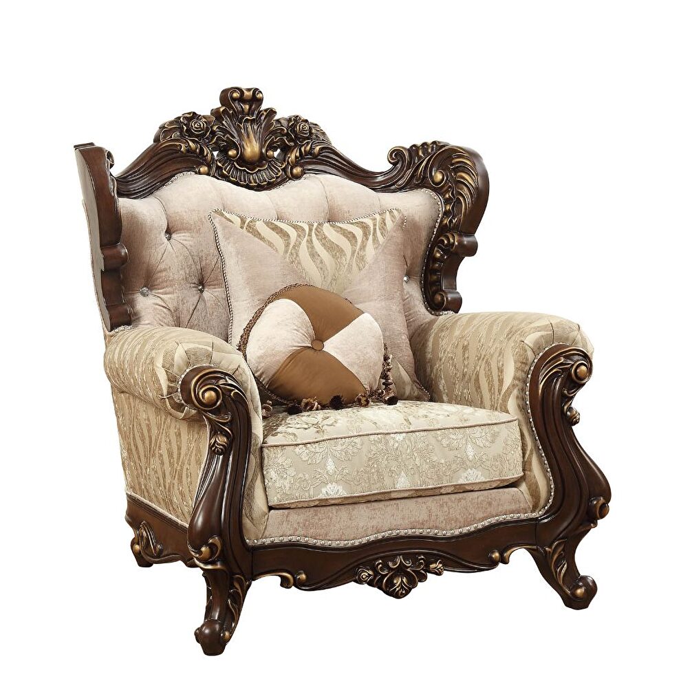 Fabric & walnut chair by Acme