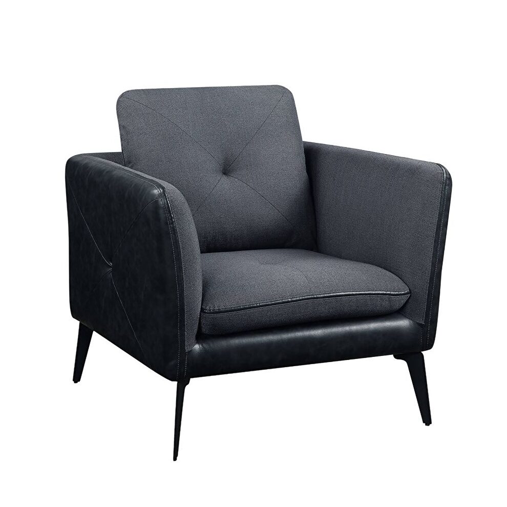 Gray fabric & pu chair by Acme