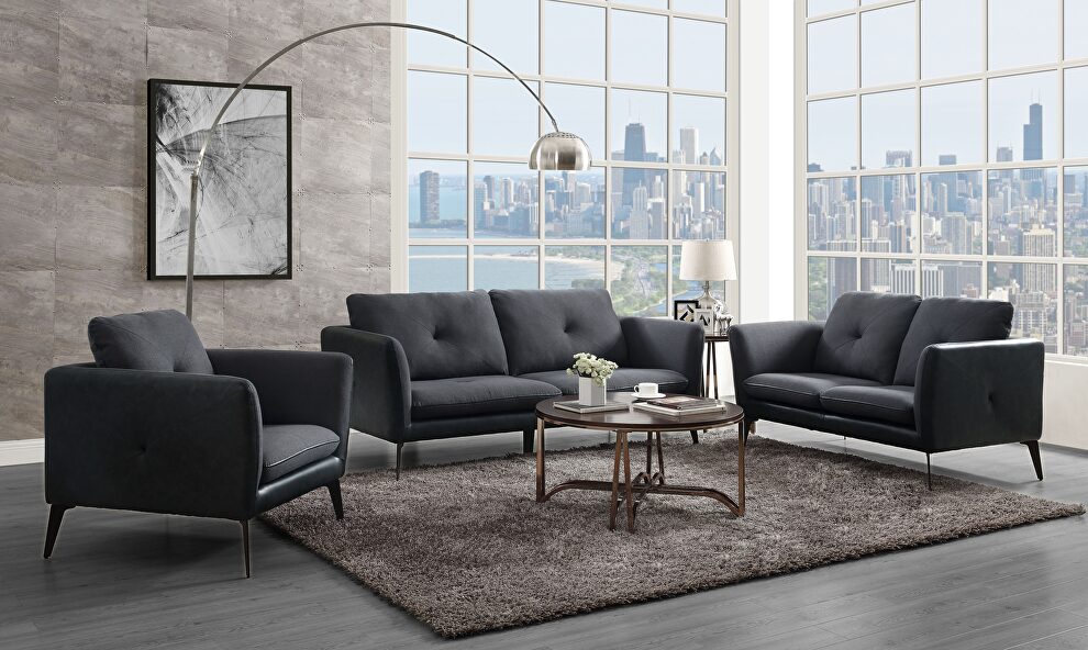 Gray fabric & pu sofa in minimalist style by Acme
