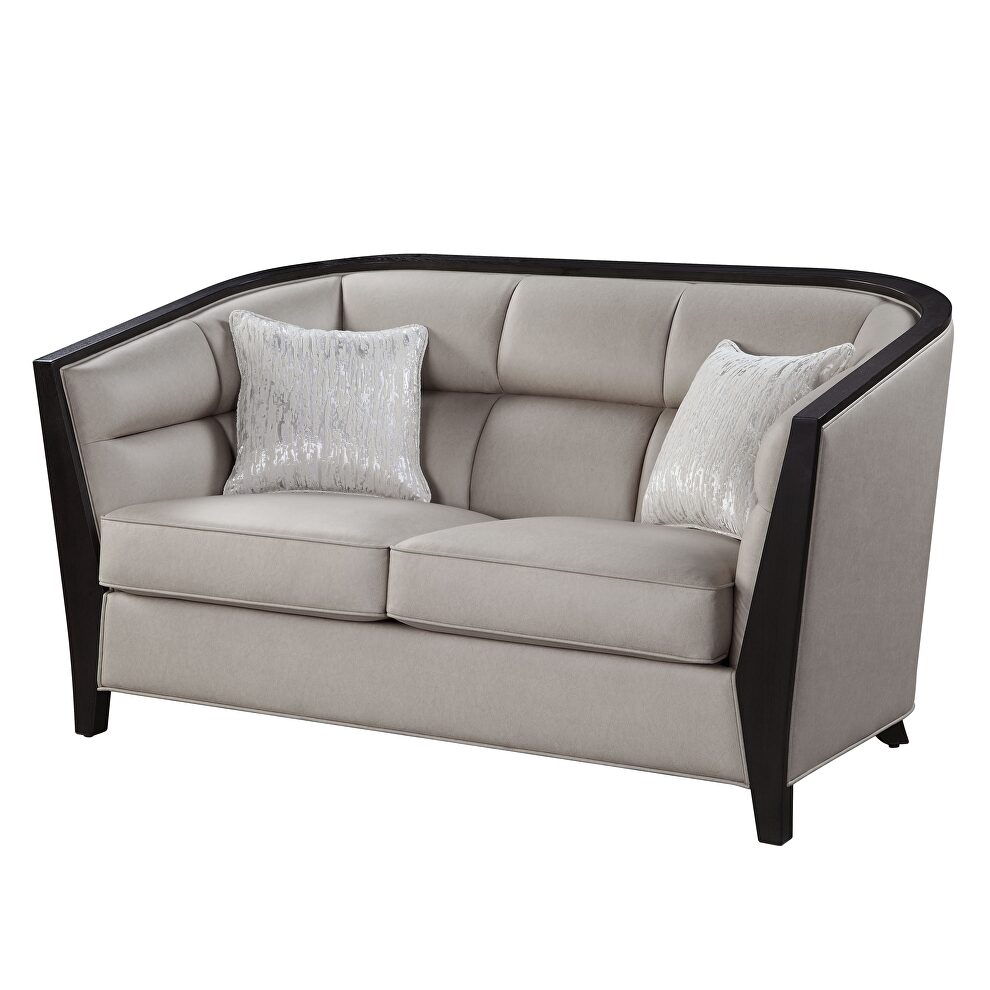 Beige fabric tufted detailing luxury loveseat by Acme