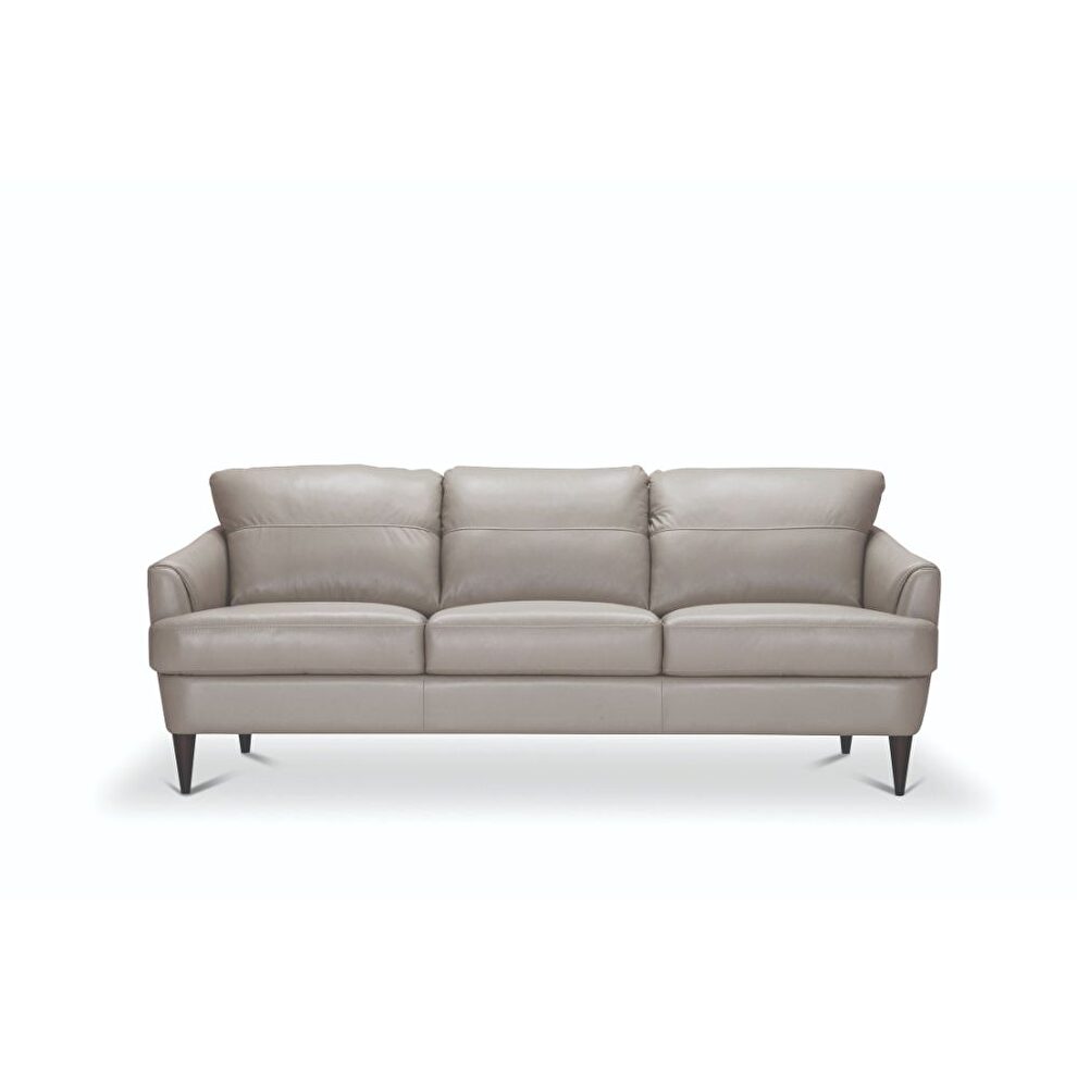 Pearl gray full leather sofa by Acme