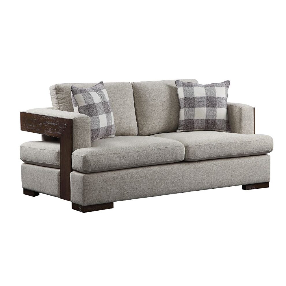 Fabric & walnut loveseat in casual style by Acme