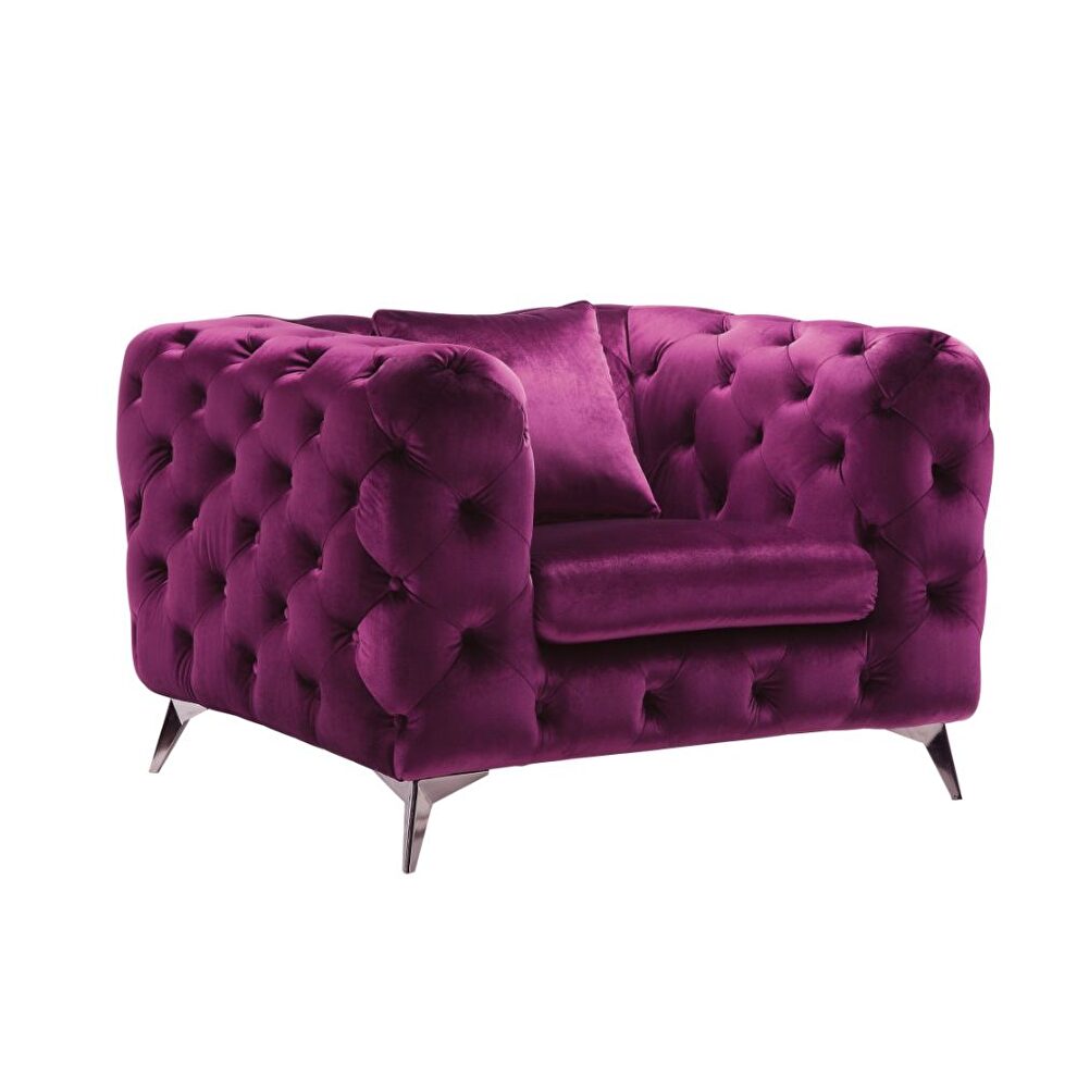Purple fabric chair by Acme