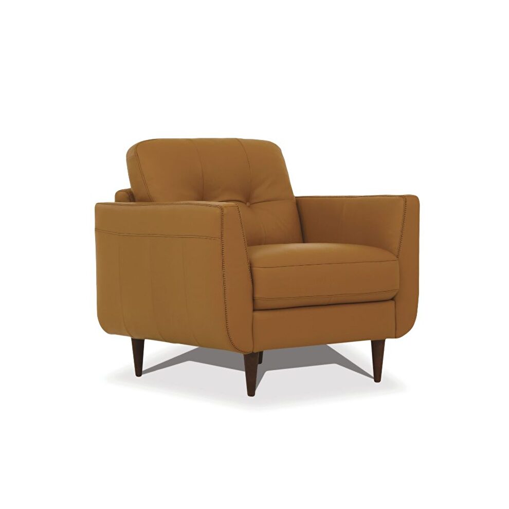 Camel leather chair by Acme