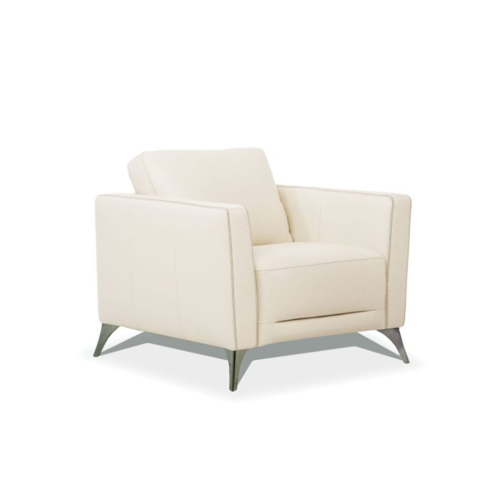 Cream leather chair by Acme