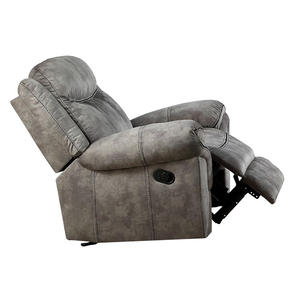 2-tone gray velvet a reclining chair by Acme