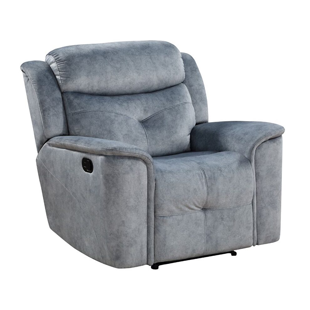 Silver gray fabric reclining chair by Acme