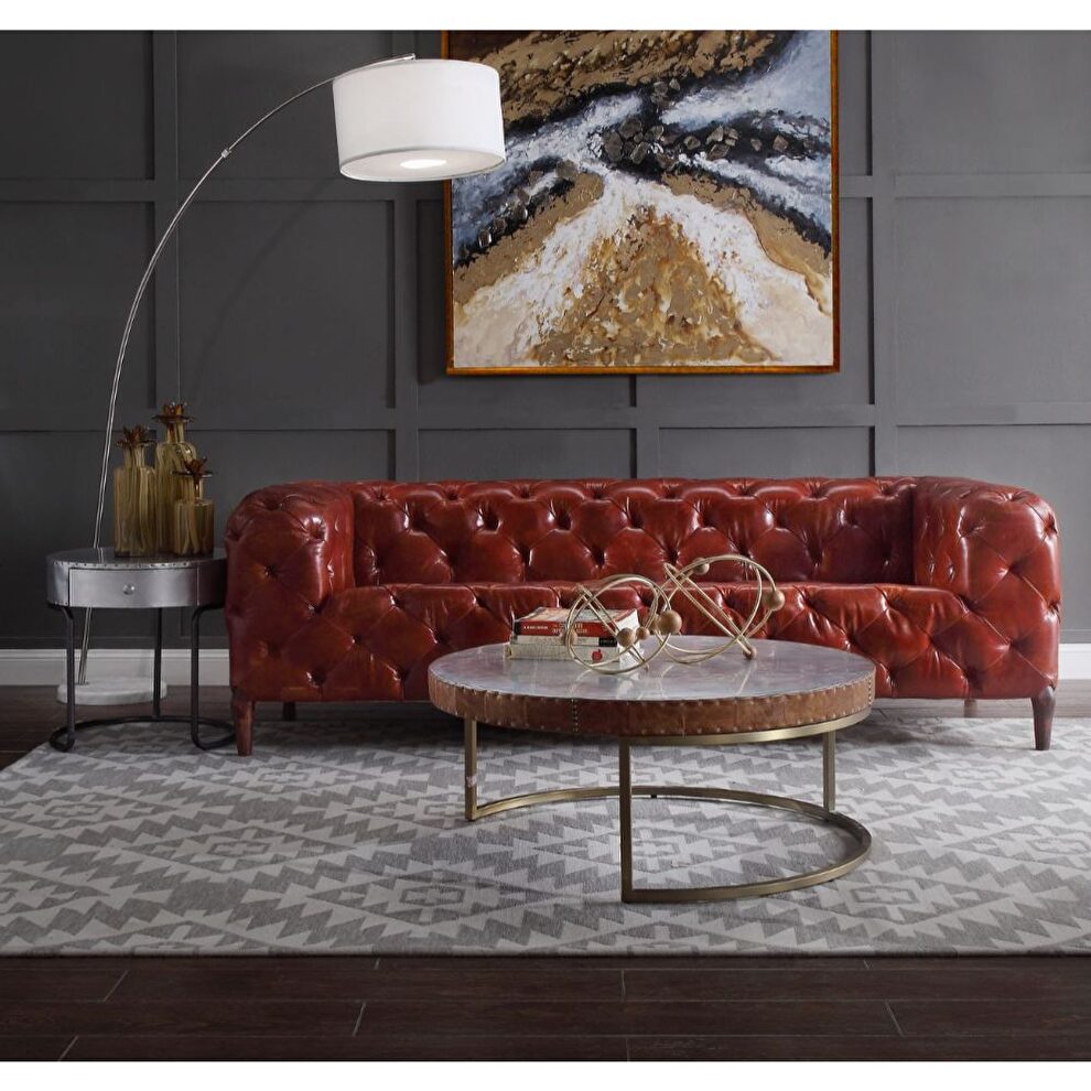 Merlot top grain leather sofa by Acme