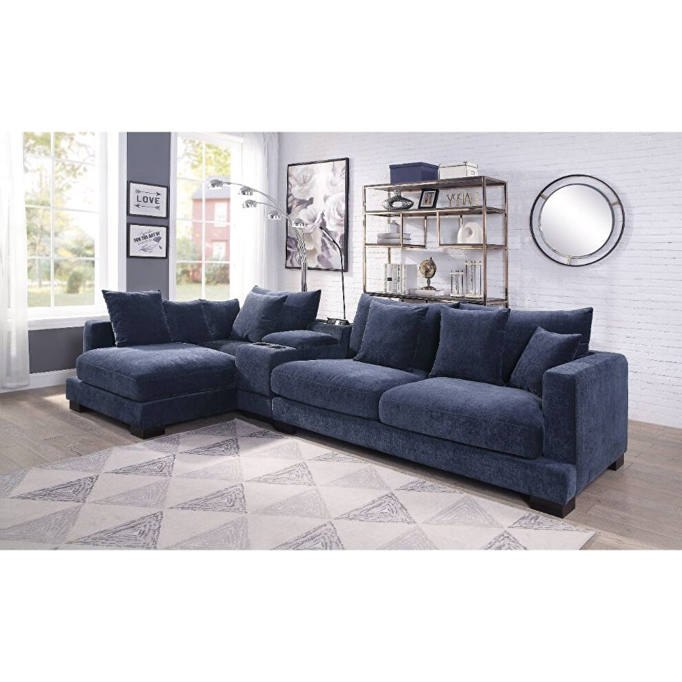 Blue fabric sectional sofa by Acme