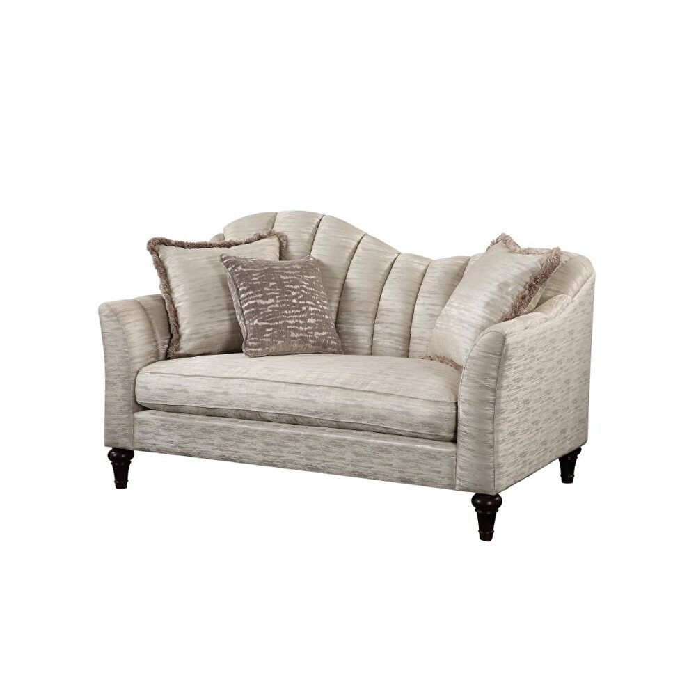 Shimmering pearl loveseat by Acme