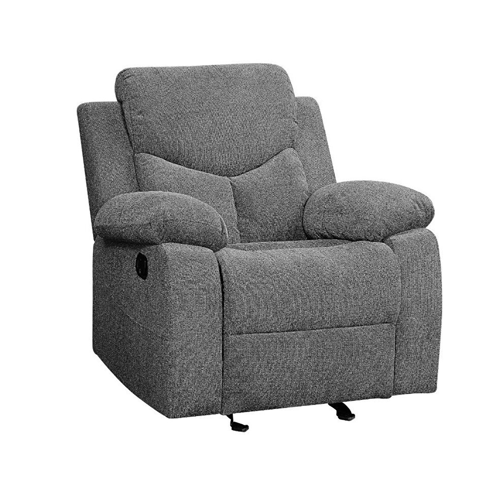 Gray chenille fabric motion chair by Acme
