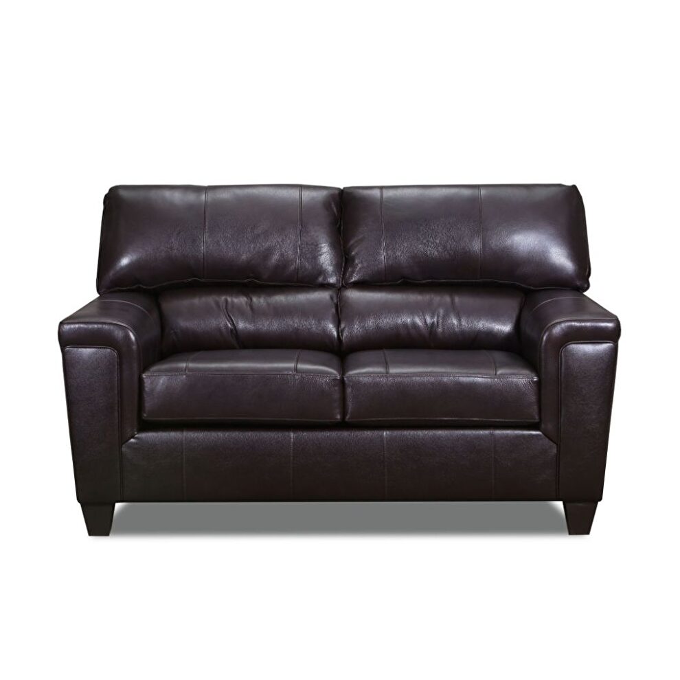 Espresso top grain leather match loveseat by Acme