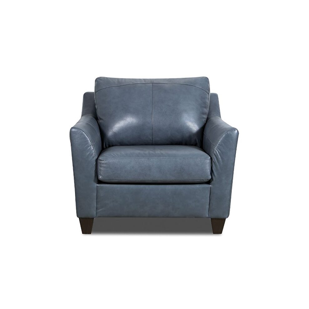Steel blue top grain leather match chair by Acme