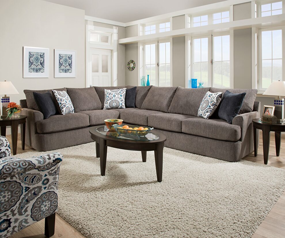 2-tone brown chenille sectional sofa by Acme