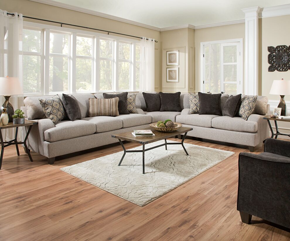 2-tone gray fabric sofa by Acme