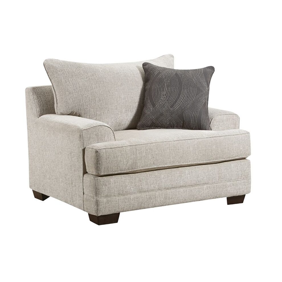 Beige/gray chenille chair by Acme