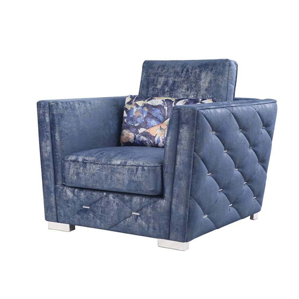 2-tone blue fabric chair by Acme
