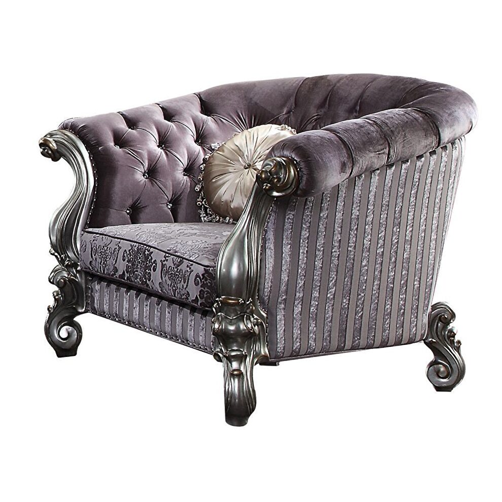 Gray victorian style traditional chair by Acme