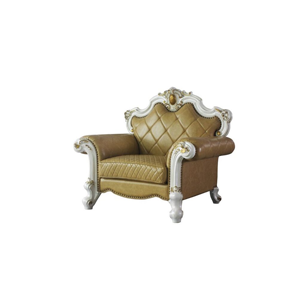 Antique pearl & butterscotch pu chair by Acme