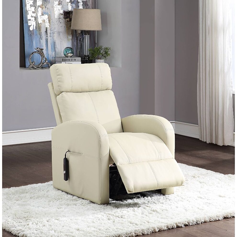 Beige pu power recliner chair by Acme
