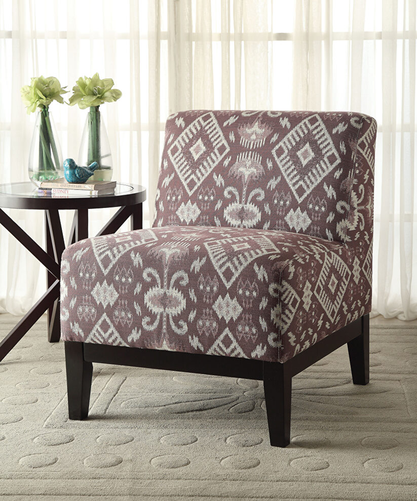 Pattern fabric accent chair by Acme