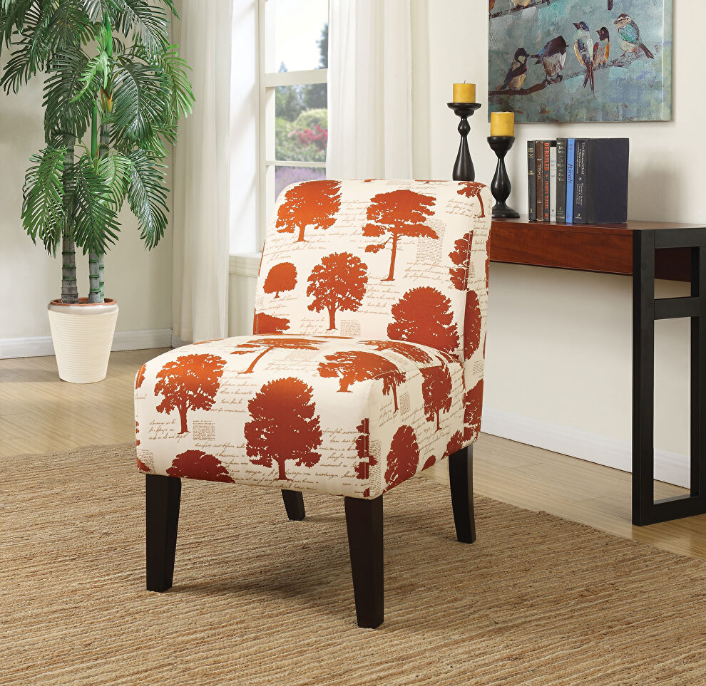 Tree fabric accent chair by Acme