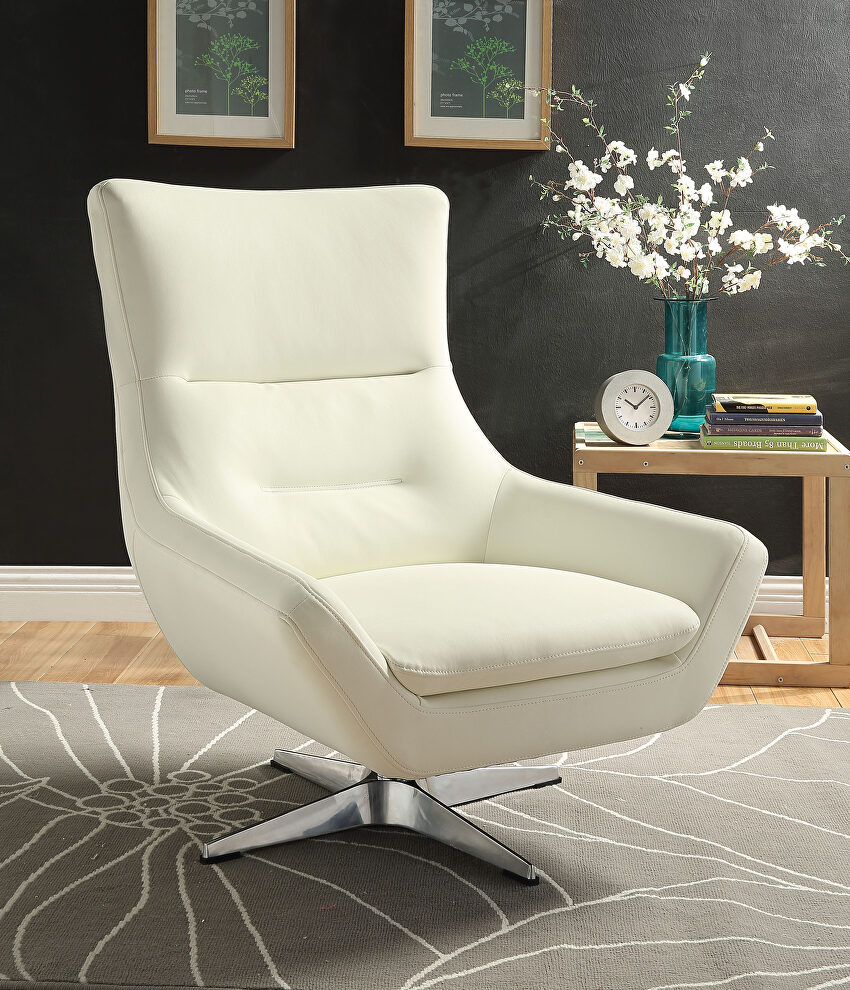 White leather-gel accent chair by Acme